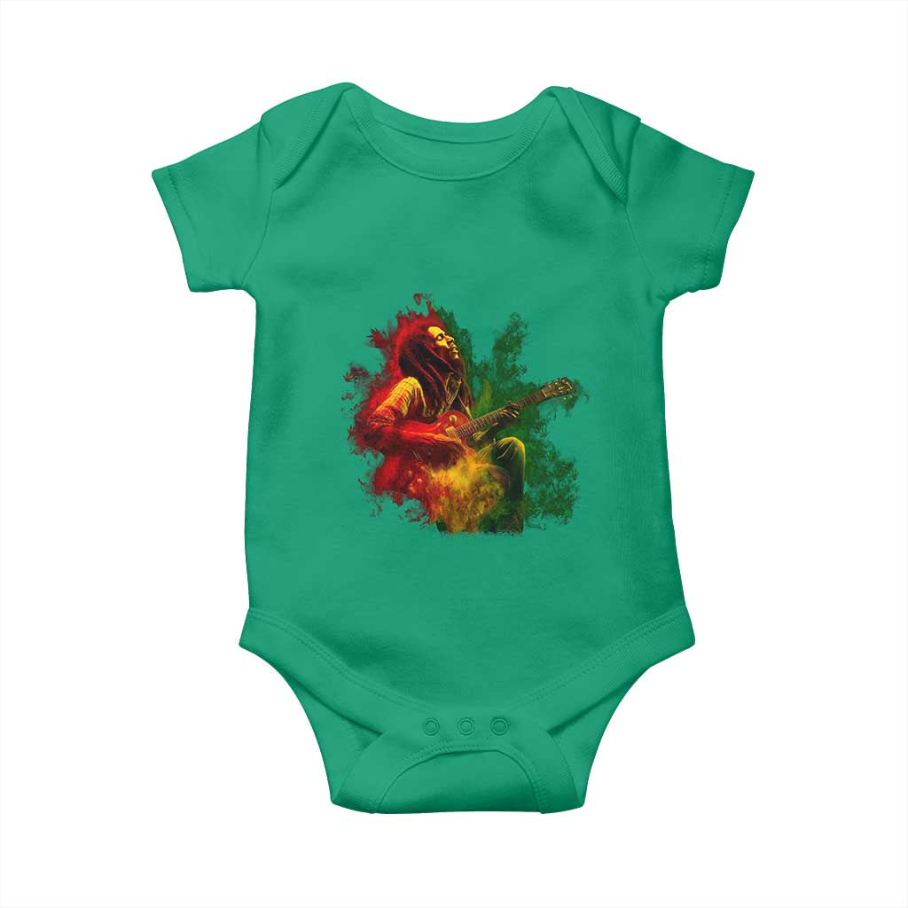 Marley Guitarist Baby Onesie Smoke Cannabis Leaf 420 Rastafari Rasta Reggae Music TS10 Irish Green Print Your Wear