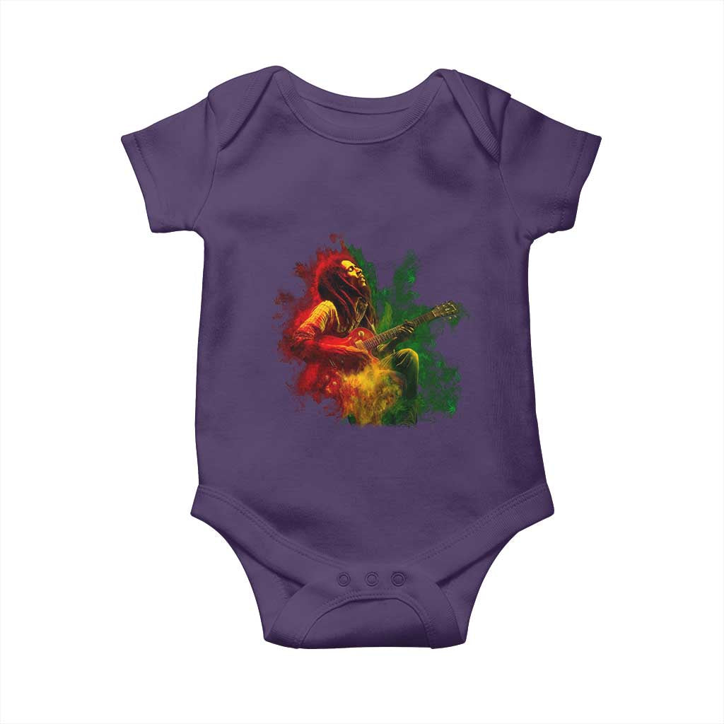 Marley Guitarist Baby Onesie Smoke Cannabis Leaf 420 Rastafari Rasta Reggae Music TS10 Purple Print Your Wear