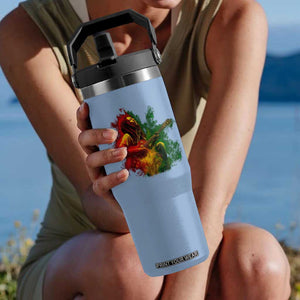 Marley Guitarist Flip Straw Tumbler Smoke Cannabis Leaf 420 Rastafari Rasta Reggae Music TS10 One Size: 30 oz Light Blue Print Your Wear