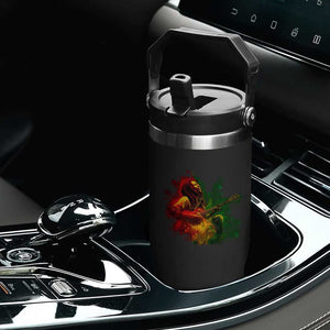 Marley Guitarist Flip Straw Tumbler Smoke Cannabis Leaf 420 Rastafari Rasta Reggae Music TS10 Print Your Wear