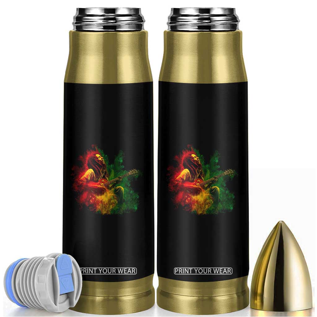 Marley Guitarist Bullet Tumbler Smoke Cannabis Leaf 420 Rastafari Rasta Reggae Music TS10 Black Print Your Wear