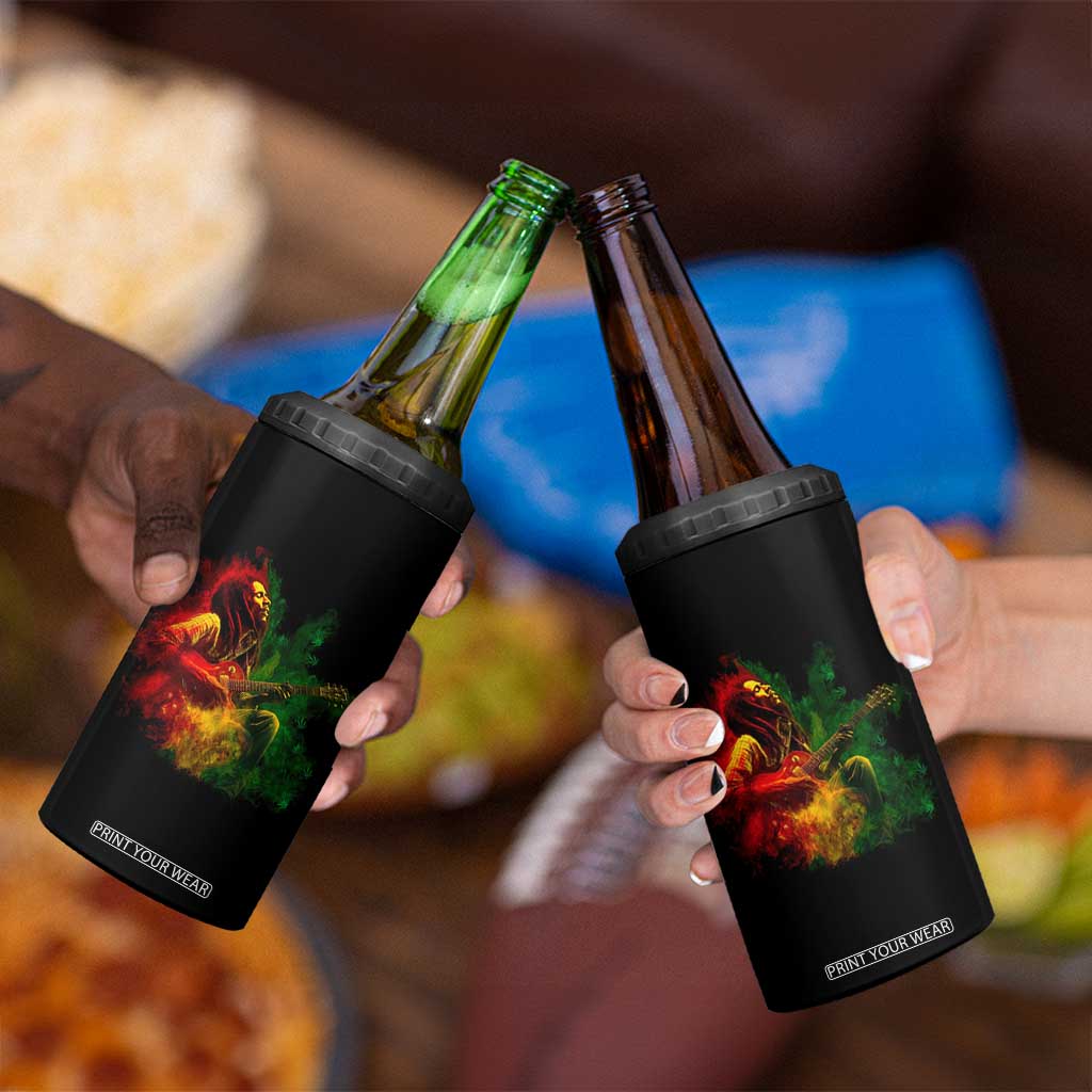 Marley Guitarist 4 in 1 Can Cooler Tumbler Smoke Cannabis Leaf 420 Rastafari Rasta Reggae Music TS10 Print Your Wear