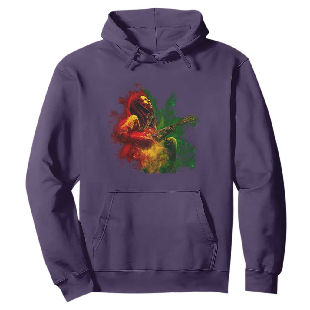 Marley Guitarist Hoodie Smoke Cannabis Leaf 420 Rastafari Rasta Reggae Music TS10 Purple Print Your Wear