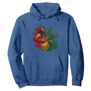 Marley Guitarist Hoodie Smoke Cannabis Leaf 420 Rastafari Rasta Reggae Music TS10 Royal Blue Print Your Wear