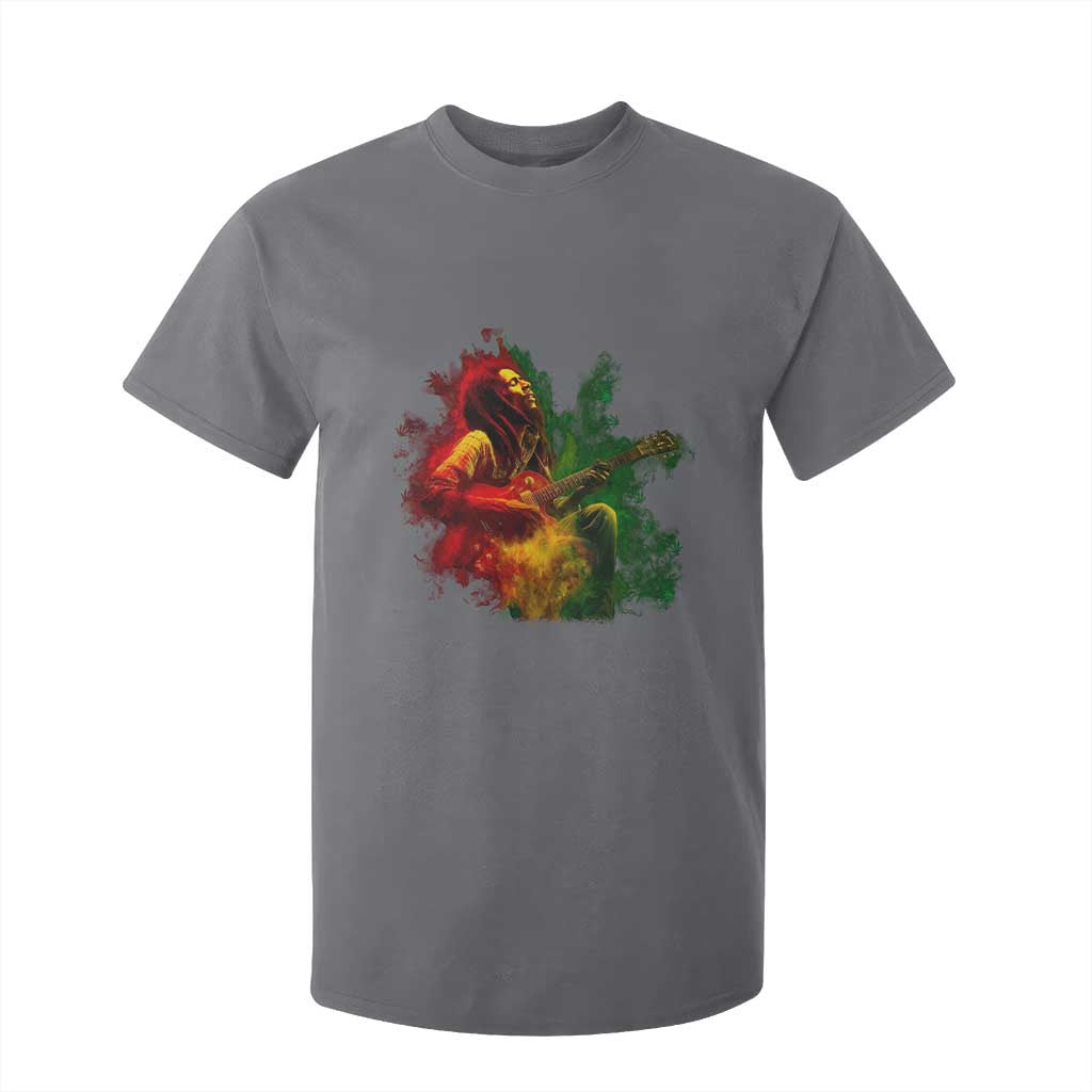 Marley Guitarist T Shirt For Kid Smoke Cannabis Leaf 420 Rastafari Rasta Reggae Music TS10 Charcoal Print Your Wear