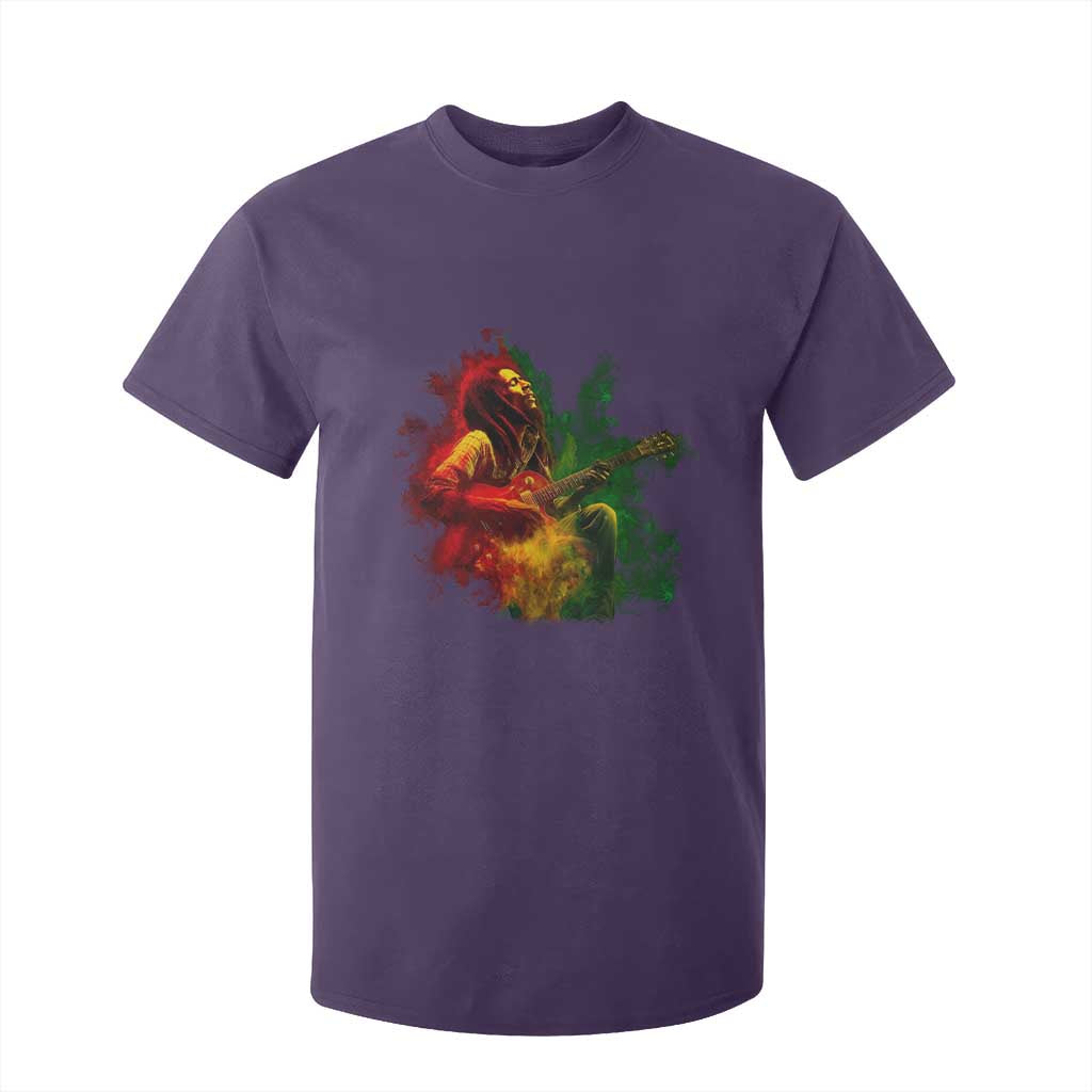 Marley Guitarist T Shirt For Kid Smoke Cannabis Leaf 420 Rastafari Rasta Reggae Music TS10 Purple Print Your Wear