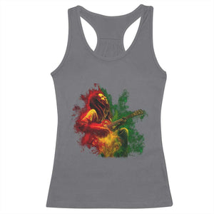 Marley Guitarist Racerback Tank Top Smoke Cannabis Leaf 420 Rastafari Rasta Reggae Music TS10 Charcoal Print Your Wear