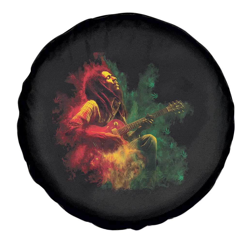 Marley Guitarist Spare Tire Cover Smoke Cannabis Leaf 420 Rastafari Rasta Reggae Music TS10 Print Your Wear