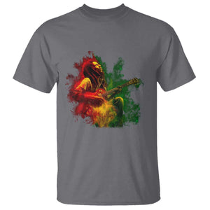 Marley Guitarist T Shirt Smoke Cannabis Leaf 420 Rastafari Rasta Reggae Music TS10 Charcoal Print Your Wear