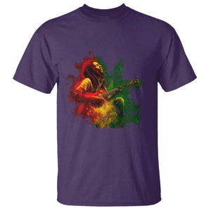 Marley Guitarist T Shirt Smoke Cannabis Leaf 420 Rastafari Rasta Reggae Music TS10 Purple Print Your Wear