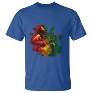 Marley Guitarist T Shirt Smoke Cannabis Leaf 420 Rastafari Rasta Reggae Music TS10 Royal Blue Print Your Wear