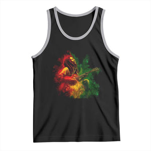 Marley Guitarist Tank Top Smoke Cannabis Leaf 420 Rastafari Rasta Reggae Music TS10 Black Athletic Heather Print Your Wear