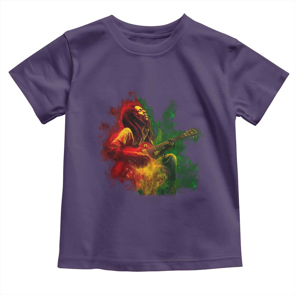Marley Guitarist Toddler T Shirt Smoke Cannabis Leaf 420 Rastafari Rasta Reggae Music TS10 Purple Print Your Wear