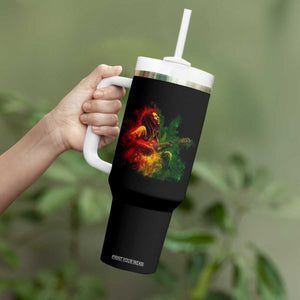 Marley Guitarist Tumbler With Handle Smoke Cannabis Leaf 420 Rastafari Rasta Reggae Music TS10 Print Your Wear