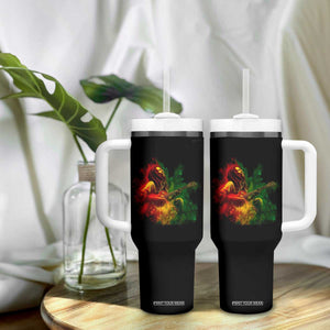 Marley Guitarist Tumbler With Handle Smoke Cannabis Leaf 420 Rastafari Rasta Reggae Music TS10 Print Your Wear