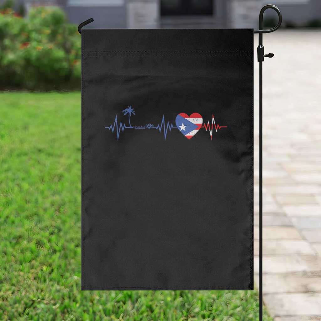 Puerto Rico Flag Garden Flag Heartbeat EKG Pulse Boricua Pride Summer Beach TS10 Print Your Wear