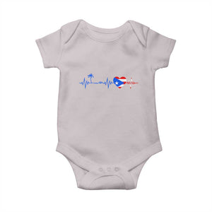 Puerto Rico Flag Baby Onesie Heartbeat EKG Pulse Boricua Pride Summer Beach TS10 Ice Gray Print Your Wear