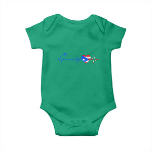 Puerto Rico Flag Baby Onesie Heartbeat EKG Pulse Boricua Pride Summer Beach TS10 Irish Green Print Your Wear