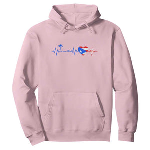 Puerto Rico Flag Hoodie Heartbeat EKG Pulse Boricua Pride Summer Beach TS10 Light Pink Print Your Wear