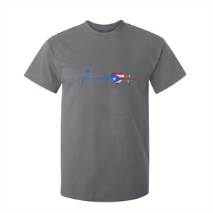 Puerto Rico Flag T Shirt For Kid Heartbeat EKG Pulse Boricua Pride Summer Beach TS10 Charcoal Print Your Wear