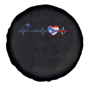 Puerto Rico Flag Spare Tire Cover Heartbeat EKG Pulse Boricua Pride Summer Beach TS10 Print Your Wear