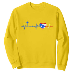 Puerto Rico Flag Sweatshirt Heartbeat EKG Pulse Boricua Pride Summer Beach TS10 Daisy Print Your Wear