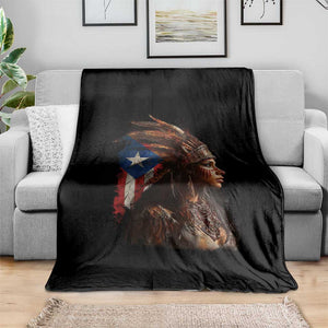 Puerto Rico Taino Warrior Woman Throw Blanket Boricua Pride TS10 Print Your Wear