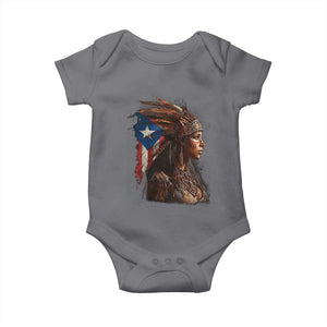 Puerto Rico Taino Warrior Woman Baby Onesie Boricua Pride TS10 Charcoal Print Your Wear