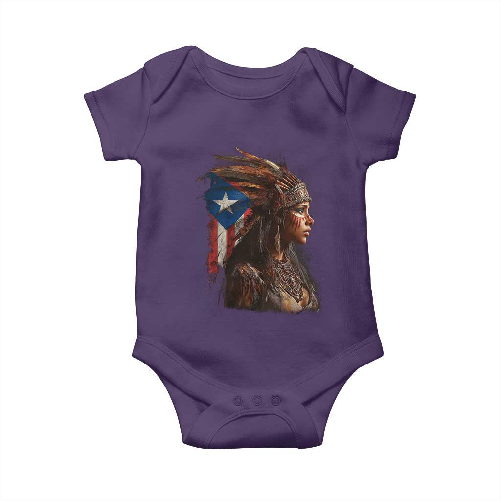 Puerto Rico Taino Warrior Woman Baby Onesie Boricua Pride TS10 Purple Print Your Wear