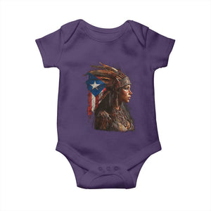 Puerto Rico Taino Warrior Woman Baby Onesie Boricua Pride TS10 Purple Print Your Wear