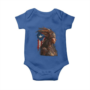 Puerto Rico Taino Warrior Woman Baby Onesie Boricua Pride TS10 Royal Blue Print Your Wear