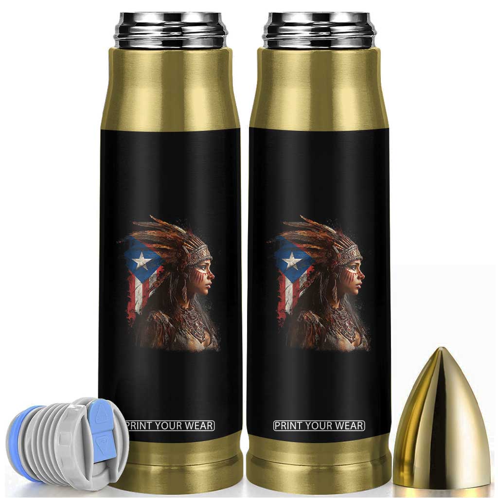Puerto Rico Taino Warrior Woman Bullet Tumbler Boricua Pride TS10 Black Print Your Wear