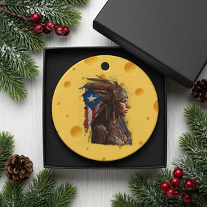 Puerto Rico Taino Warrior Woman Ceramic Ornament Boricua Pride TS10 1pc Yellow Cheese Print Your Wear