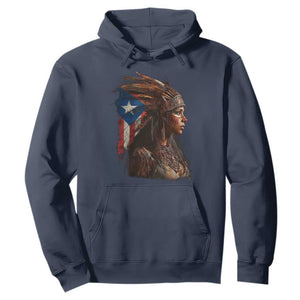 Puerto Rico Taino Warrior Woman Hoodie Boricua Pride TS10 Navy Print Your Wear