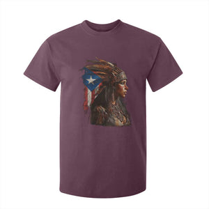 Puerto Rico Taino Warrior Woman T Shirt For Kid Boricua Pride TS10 Maroon Print Your Wear