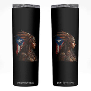 Puerto Rico Taino Warrior Woman Skinny Tumbler Boricua Pride TS10 Black Print Your Wear