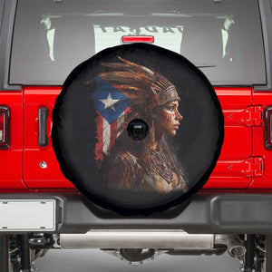 Puerto Rico Taino Warrior Woman Spare Tire Cover Boricua Pride TS10 Black Print Your Wear