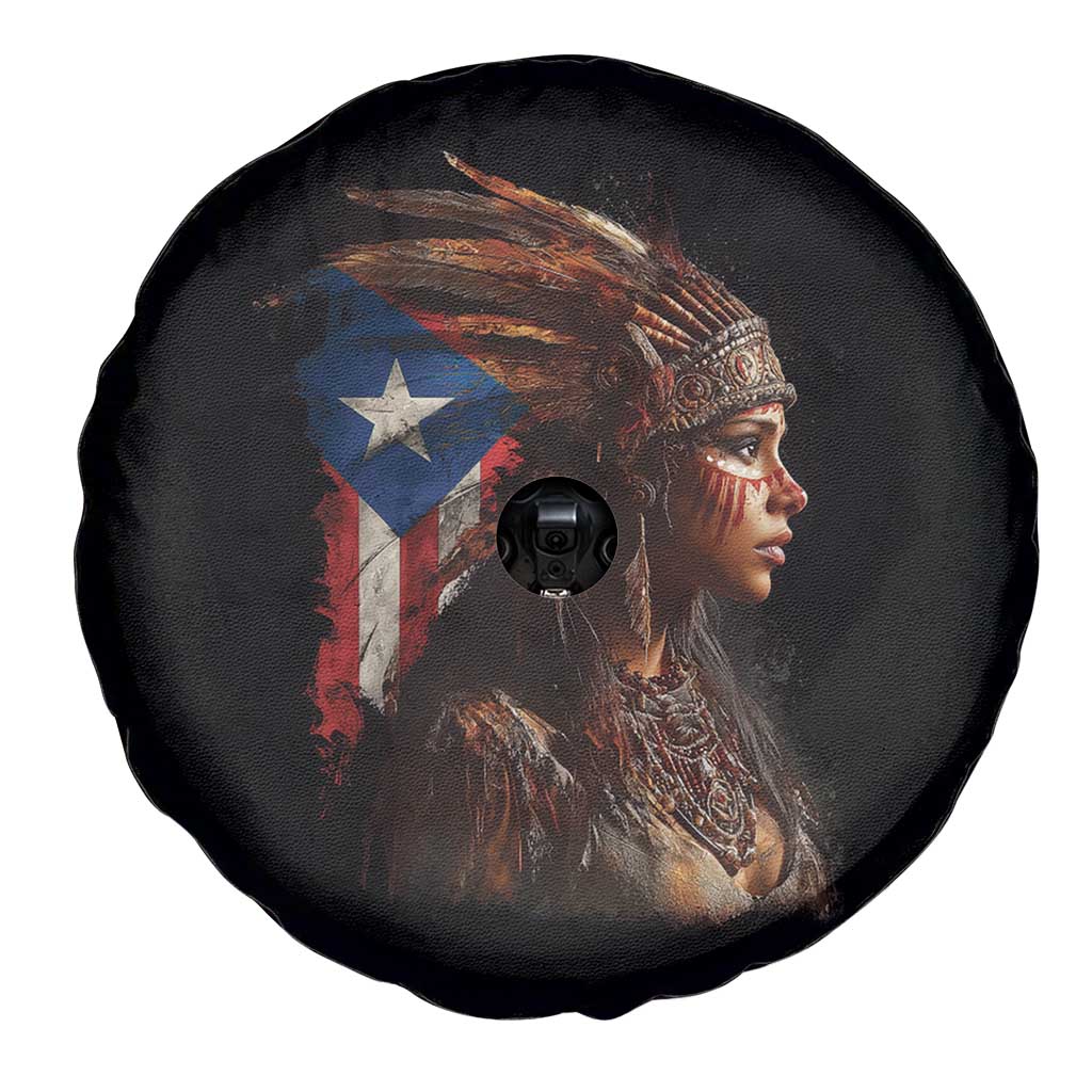 Puerto Rico Taino Warrior Woman Spare Tire Cover Boricua Pride TS10 Print Your Wear