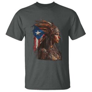 Puerto Rico Taino Warrior Woman T Shirt Boricua Pride TS10 Dark Heather Print Your Wear
