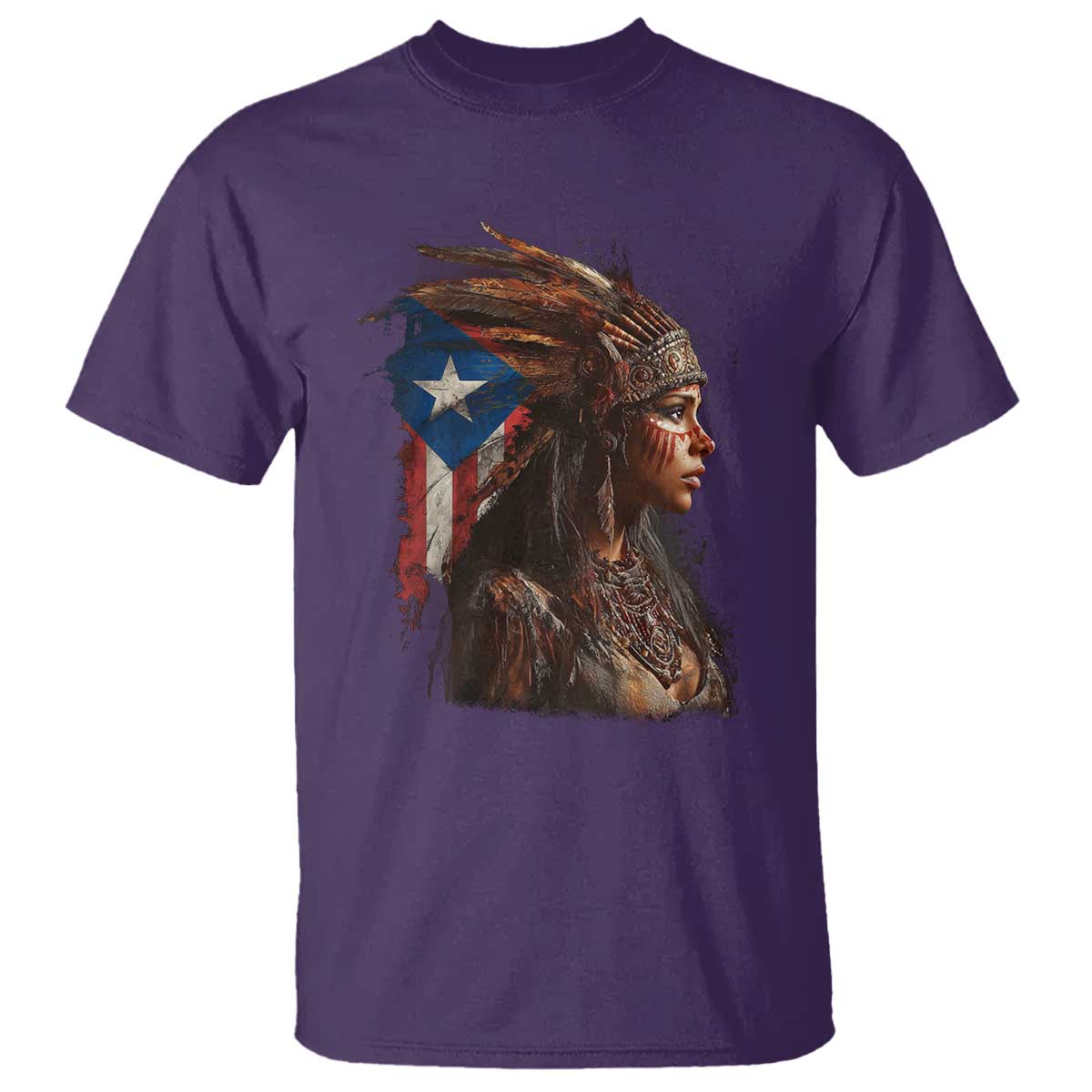 Puerto Rico Taino Warrior Woman T Shirt Boricua Pride TS10 Purple Print Your Wear