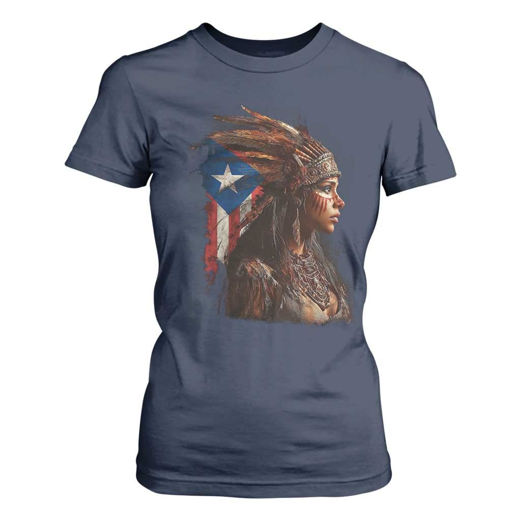 Puerto Rico Taino Warrior Woman T Shirt For Women Boricua Pride TS10 Navy Print Your Wear
