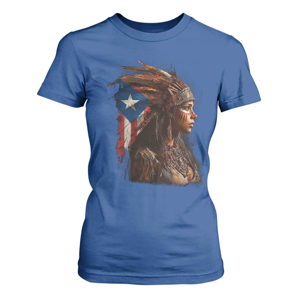Puerto Rico Taino Warrior Woman T Shirt For Women Boricua Pride TS10 Royal Blue Print Your Wear