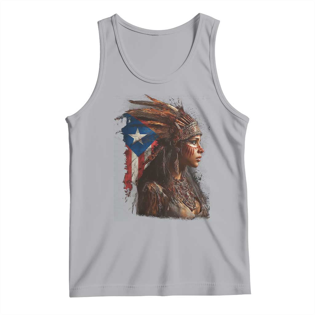 Puerto Rico Taino Warrior Woman Tank Top Boricua Pride TS10 Athletic Heather Print Your Wear