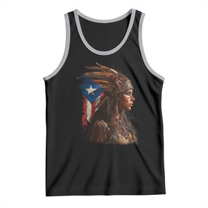 Puerto Rico Taino Warrior Woman Tank Top Boricua Pride TS10 Black Athletic Heather Print Your Wear