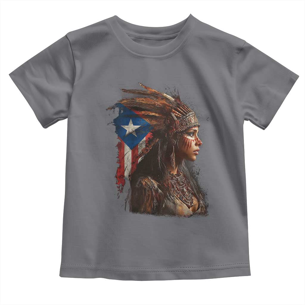 Puerto Rico Taino Warrior Woman Toddler T Shirt Boricua Pride TS10 Charcoal Print Your Wear