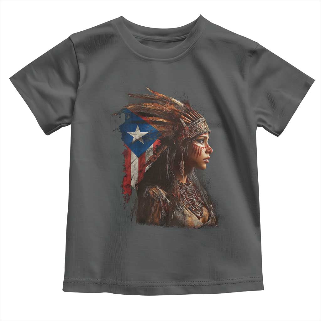 Puerto Rico Taino Warrior Woman Toddler T Shirt Boricua Pride TS10 Dark Heather Print Your Wear