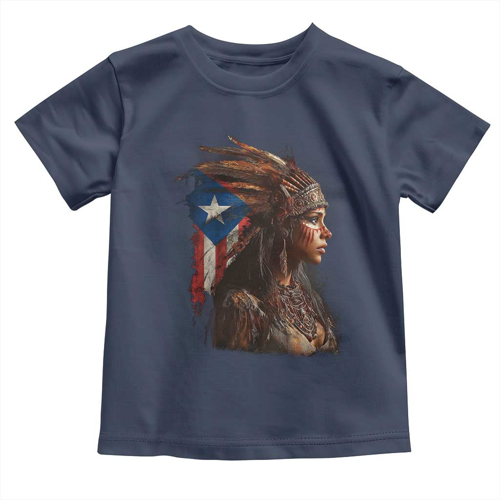 Puerto Rico Taino Warrior Woman Toddler T Shirt Boricua Pride TS10 Navy Print Your Wear