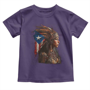 Puerto Rico Taino Warrior Woman Toddler T Shirt Boricua Pride TS10 Purple Print Your Wear