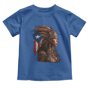Puerto Rico Taino Warrior Woman Toddler T Shirt Boricua Pride TS10 Royal Blue Print Your Wear