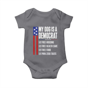 My Dog Is A Democrat Funny Political Satire Baby Onesie Patriotic Dog Lover Graphic Subtle FDT Humor TS10 Charcoal Print Your Wear
